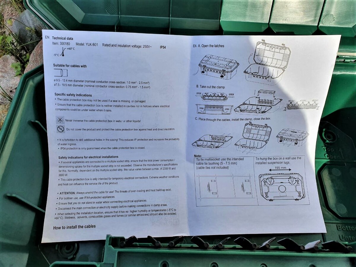  Manual de la caja de Electraline, art. 30018