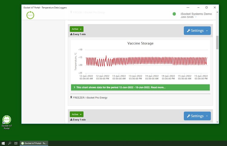 Seguimiento del almacenamiento de vacunas en la aplicación en Windows